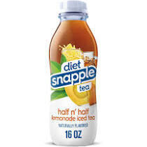 Snapple 16 oz plastic Bottle Diet 1/2 Lemonade 1/2 Tea - Case of 24